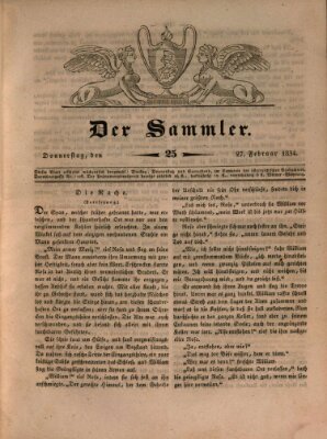 Der Sammler Donnerstag 27. Februar 1834