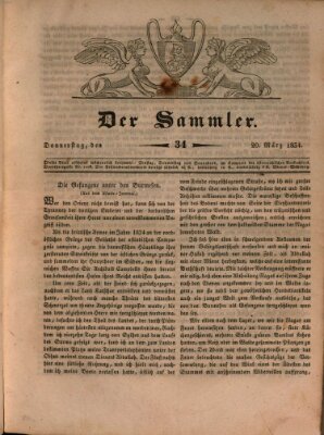 Der Sammler Donnerstag 20. März 1834