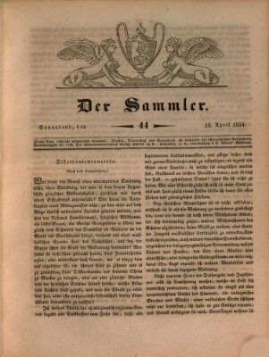 Der Sammler Samstag 12. April 1834