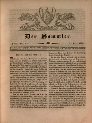 Der Sammler Donnerstag 17. April 1834