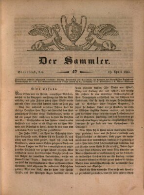 Der Sammler Samstag 19. April 1834