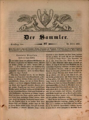 Der Sammler Dienstag 22. Juli 1834