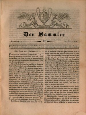 Der Sammler Donnerstag 31. Juli 1834