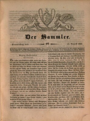 Der Sammler Donnerstag 14. August 1834