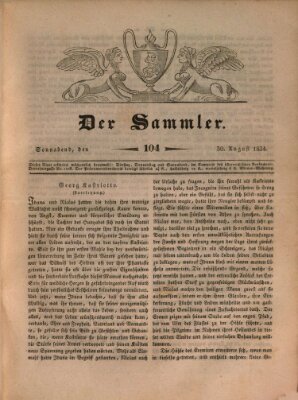 Der Sammler Samstag 30. August 1834