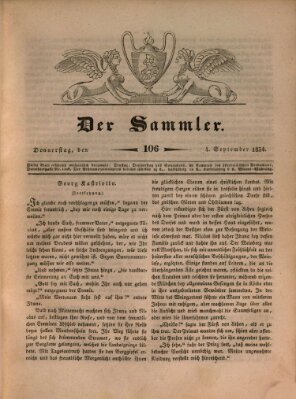 Der Sammler Donnerstag 4. September 1834