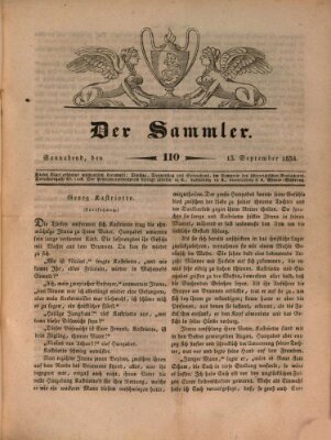 Der Sammler Samstag 13. September 1834