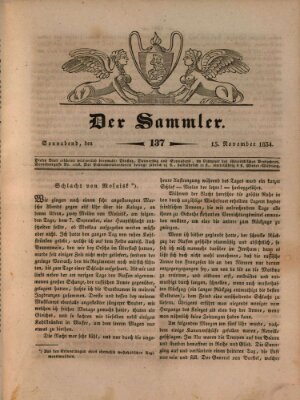 Der Sammler Samstag 15. November 1834