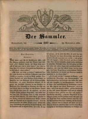 Der Sammler Samstag 22. November 1834