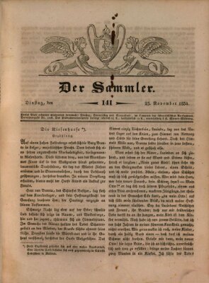 Der Sammler Dienstag 25. November 1834