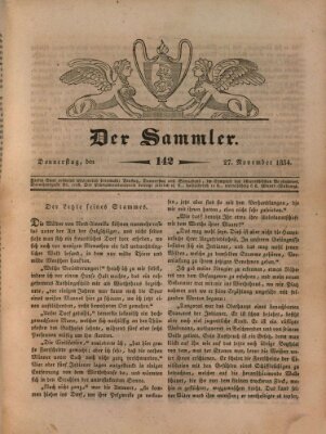 Der Sammler Donnerstag 27. November 1834