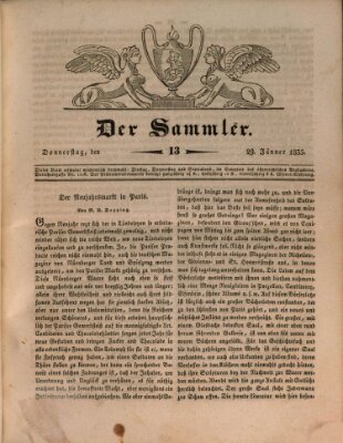 Der Sammler Donnerstag 29. Januar 1835