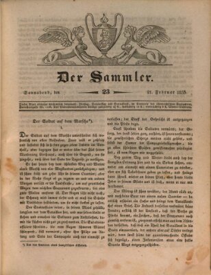 Der Sammler Samstag 21. Februar 1835