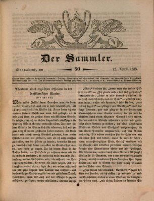 Der Sammler Samstag 25. April 1835