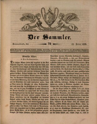 Der Sammler Samstag 13. Juni 1835