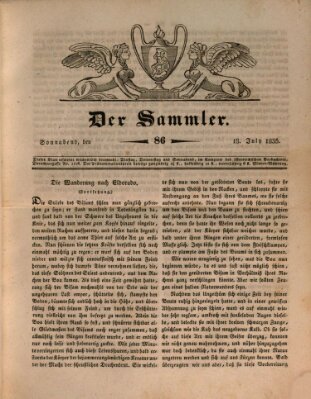 Der Sammler Samstag 18. Juli 1835