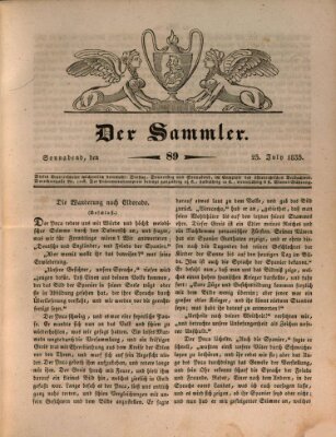 Der Sammler Samstag 25. Juli 1835