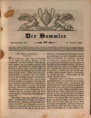 Der Sammler Samstag 15. August 1835