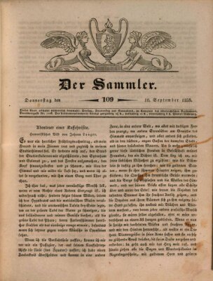 Der Sammler Donnerstag 10. September 1835