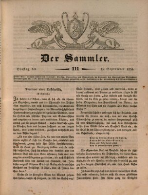 Der Sammler Dienstag 15. September 1835