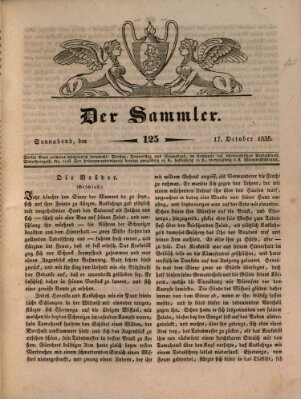 Der Sammler Samstag 17. Oktober 1835