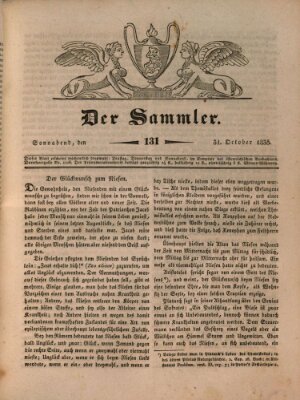 Der Sammler Samstag 31. Oktober 1835