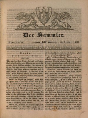 Der Sammler Samstag 14. November 1835