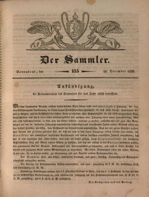 Der Sammler Samstag 26. Dezember 1835