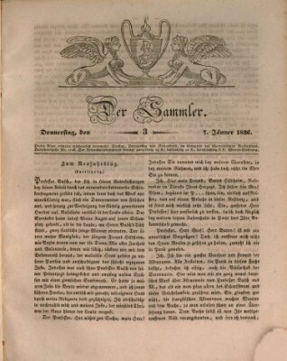 Der Sammler Donnerstag 7. Januar 1836