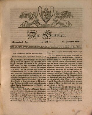 Der Sammler Samstag 20. Februar 1836