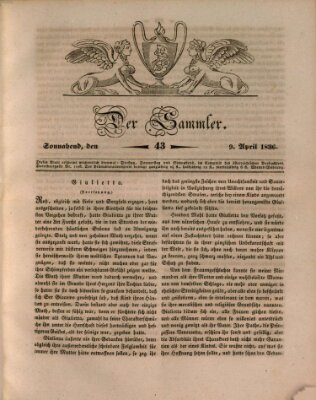 Der Sammler Samstag 9. April 1836