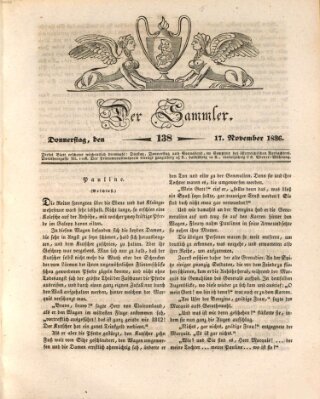 Der Sammler Donnerstag 17. November 1836