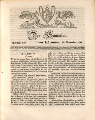 Der Sammler Dienstag 29. November 1836