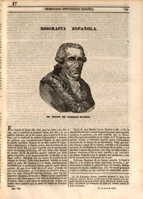 Semanario pintoresco español Sonntag 24. April 1842