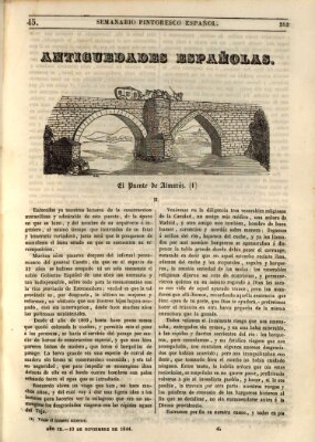 Semanario pintoresco español Sonntag 10. November 1844
