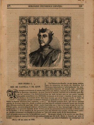 Semanario pintoresco español Sonntag 27. April 1845