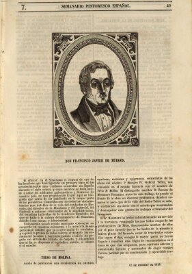 Semanario pintoresco español Sonntag 13. Februar 1848