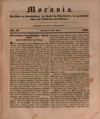 Moravia Montag 30. April 1838