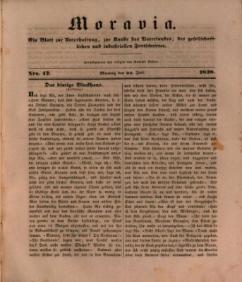 Moravia Montag 23. Juli 1838