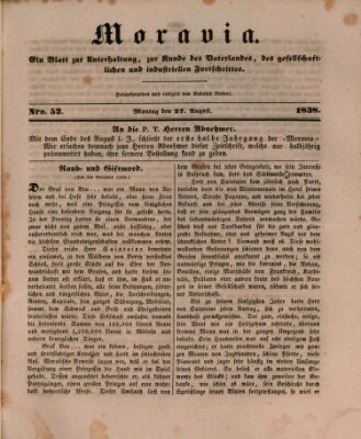 Moravia Montag 27. August 1838