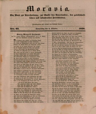Moravia Donnerstag 4. Oktober 1838
