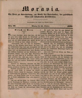 Moravia Montag 29. Oktober 1838