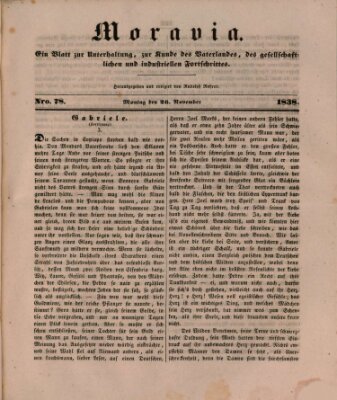 Moravia Montag 26. November 1838