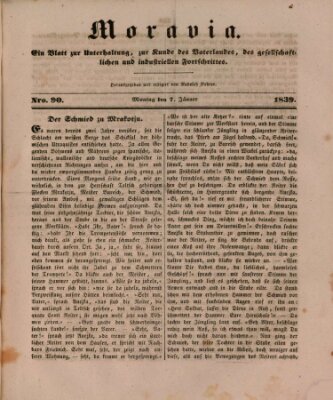 Moravia Montag 7. Januar 1839