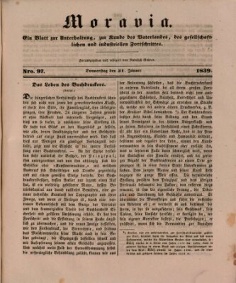 Moravia Donnerstag 31. Januar 1839