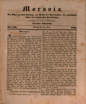 Moravia Montag 18. März 1839