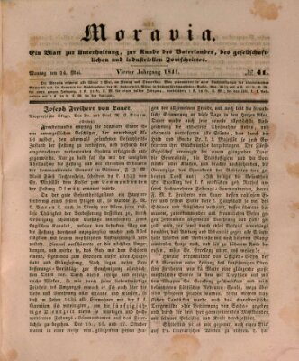 Moravia Montag 24. Mai 1841