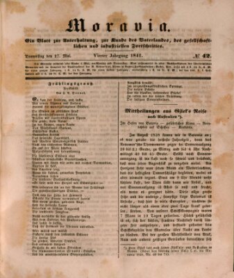 Moravia Donnerstag 27. Mai 1841