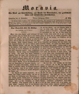 Moravia Donnerstag 16. September 1841