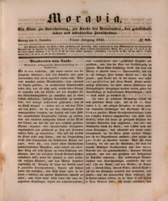 Moravia Montag 8. November 1841